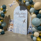 Travel Adventure Theme backdrop Birthday watercolor  airplane cutout decorations baby shower hot air balloon, backdrop, Rigid Boards - EzCutoutz