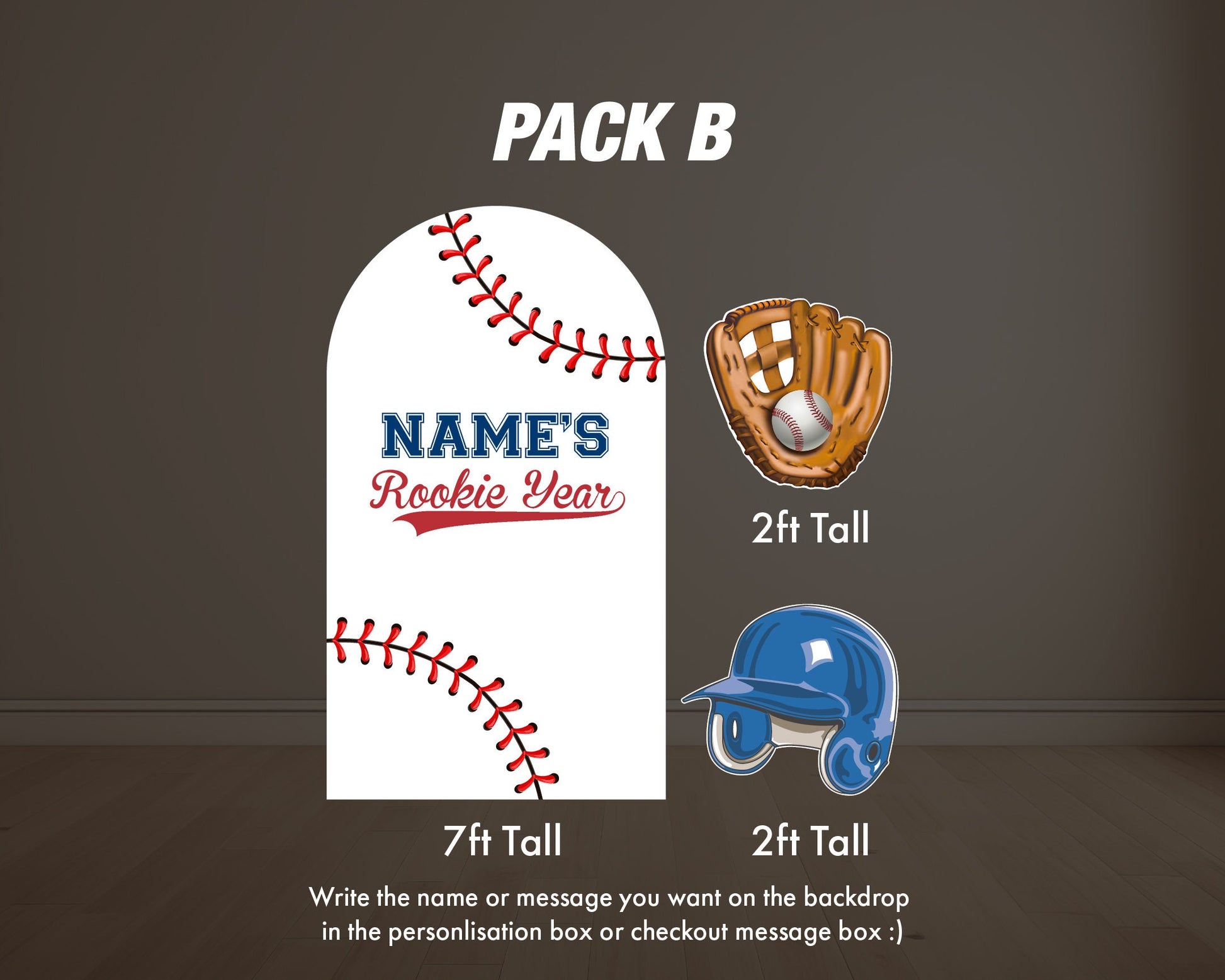 Rookie Year Backdrop Baseball themed Panel Backdrop with stands, NOT fabric. 4mm coroplast backdrop - EzCutoutz