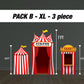 Circus Theme backdrop circus Birthday watercolor cutouts decorations baby shower, circus tent, ticket booth backdrop Rigid Boards NOT FABRIC - EzCutoutz