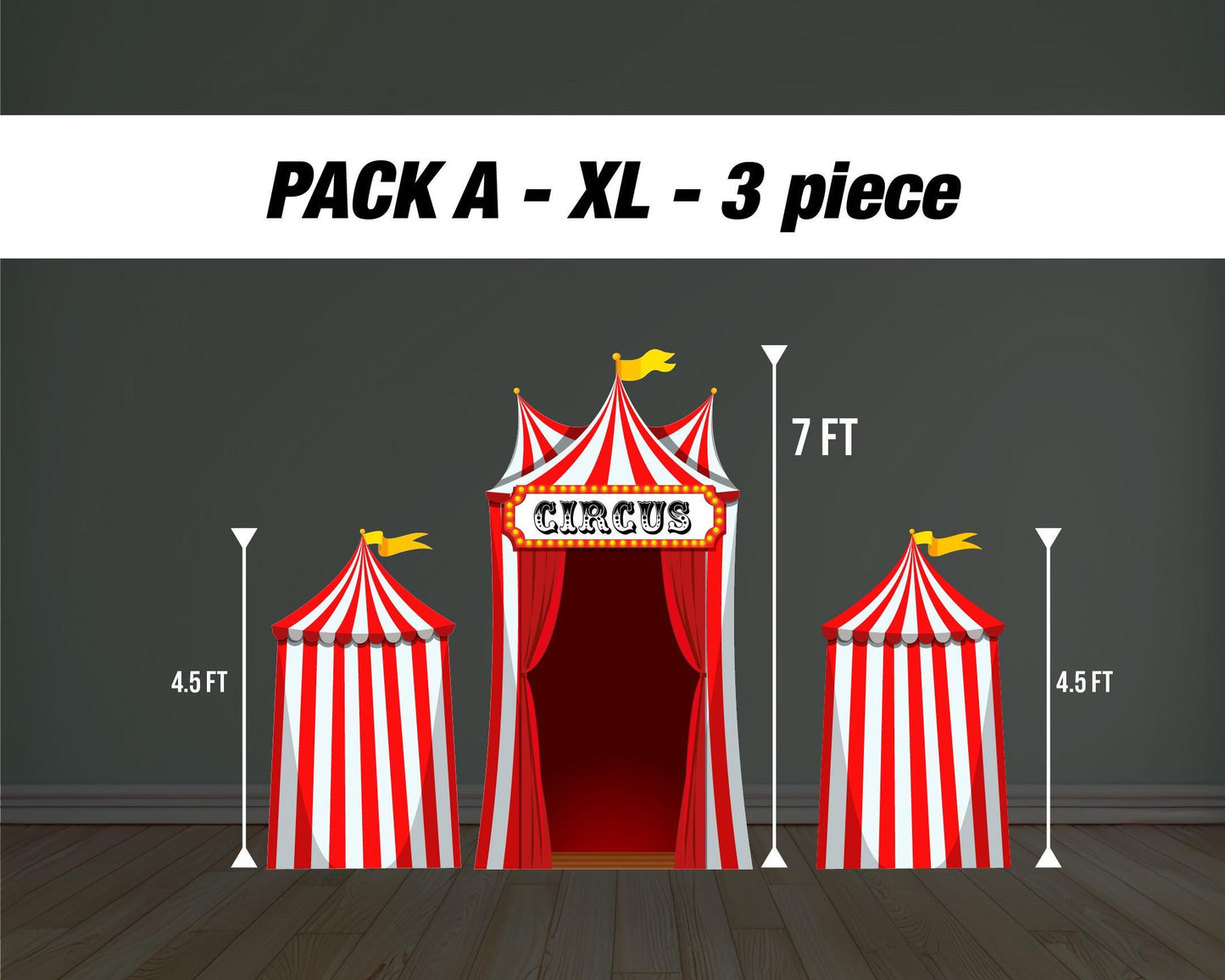 Circus Theme backdrop circus Birthday watercolor cutouts decorations baby shower, circus tent, ticket booth backdrop Rigid Boards NOT FABRIC - EzCutoutz