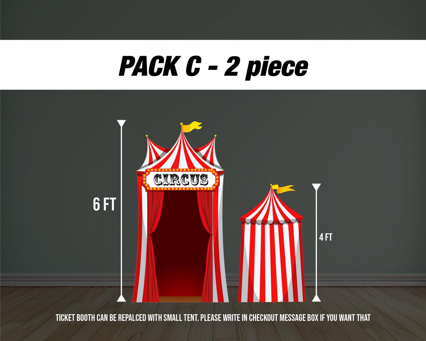 Circus Theme backdrop circus Birthday watercolor cutouts decorations baby shower, circus tent, ticket booth backdrop Rigid Boards NOT FABRIC - EzCutoutz