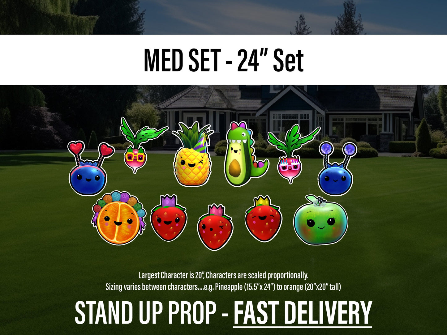 Hey bear cutouts, cute fruit and veggies decor, sensory centerpieces heybear stand up props standee, table toppers lawn signs yard art - EzCutoutz