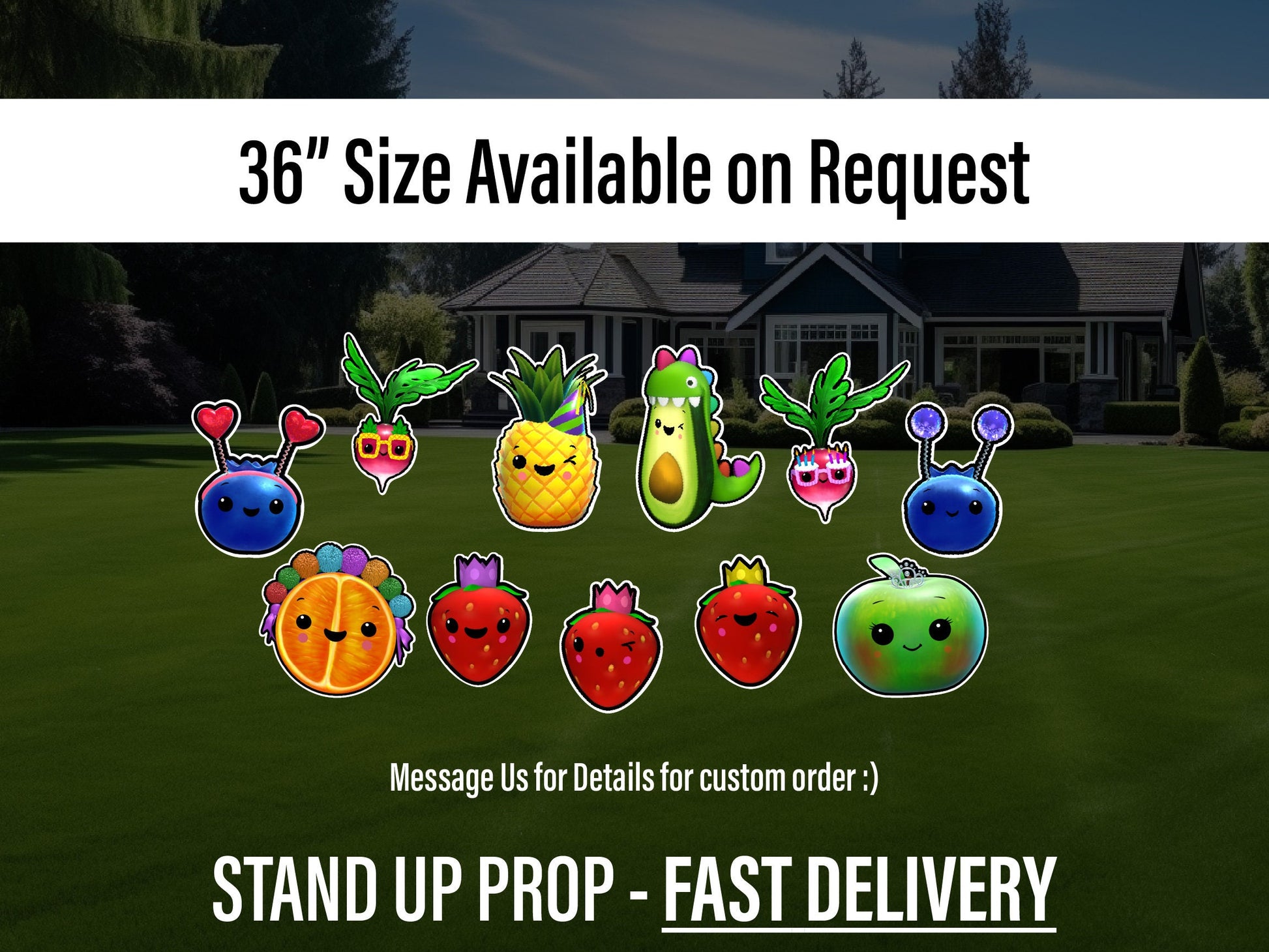 Hey bear cutouts, cute fruit and veggies decor, sensory centerpieces heybear stand up props standee, table toppers lawn signs yard art - EzCutoutz