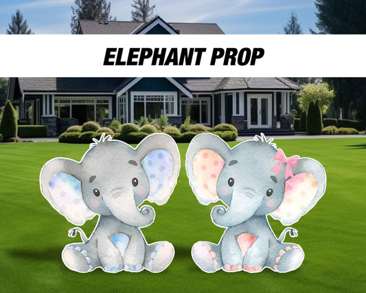 Elephant babyshower decor, baby elephant cutouts, lawn signs, yard sign, backdrop centerpieces, high res - EzCutoutz