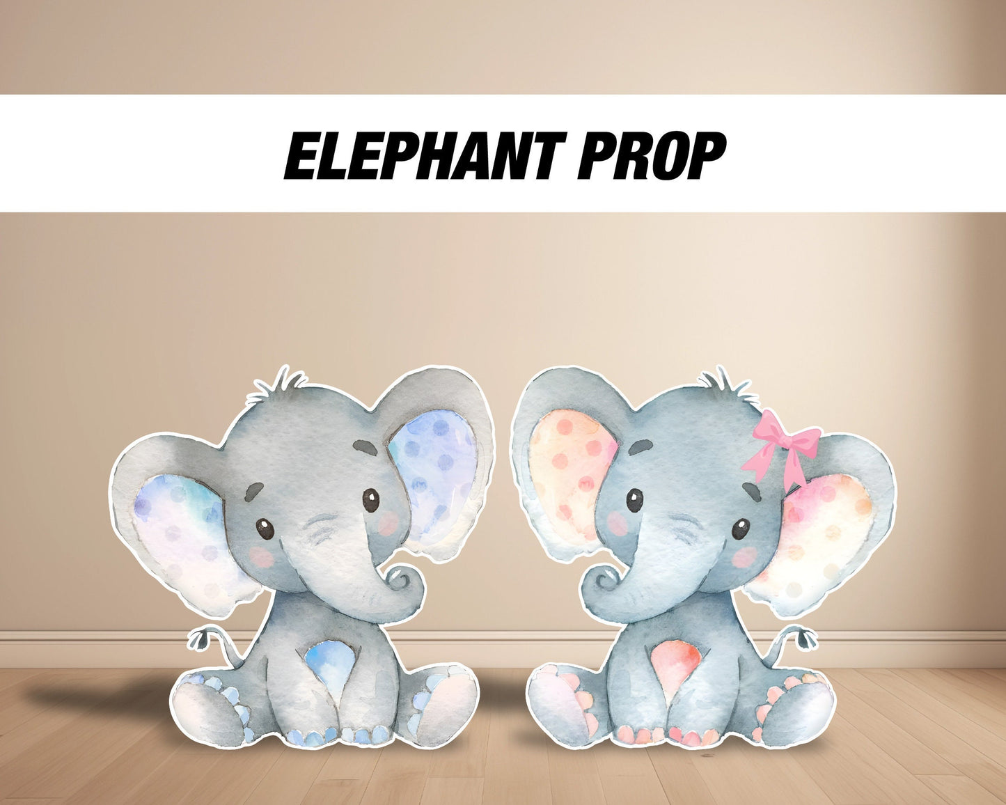 Elephant babyshower decor, baby elephant cutouts, lawn signs, yard sign, backdrop centerpieces, high res - EzCutoutz