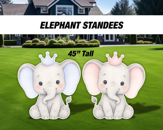 Elephant babyshower decor, baby elephant cutouts, lawn signs, yard sign, backdrop centerpieces, high res - EzCutoutz