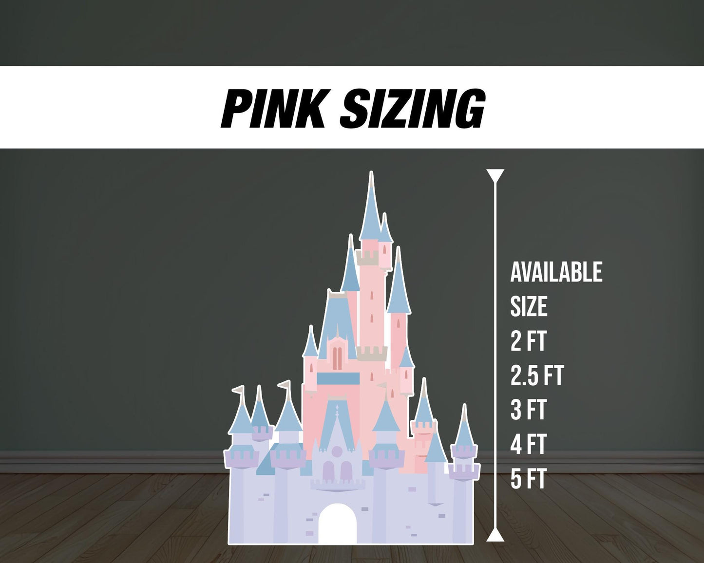 Pastel Castle Cutout Princess Castle, pink blue castle, lawn signs, yard sign, backdrop centerpieces, high res - EzCutoutz
