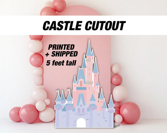 Pastel Castle Cutout Princess Castle, pink blue castle, lawn signs, yard sign, backdrop centerpieces, high res - EzCutoutz