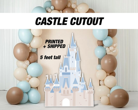 Pastel Castle Cutout Princess Castle, pink blue castle, lawn signs, yard sign, backdrop centerpieces, high res - EzCutoutz
