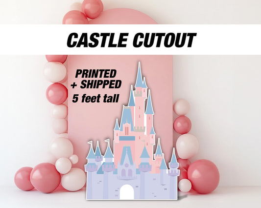 Pastel Castle Cutout Princess Castle, pink blue castle, lawn signs, yard sign, backdrop centerpieces, high res - EzCutoutz