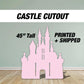 Pastel Castle Cutout Princess Castle, pink blue castle, lawn signs, yard sign, backdrop centerpieces, high res - EzCutoutz