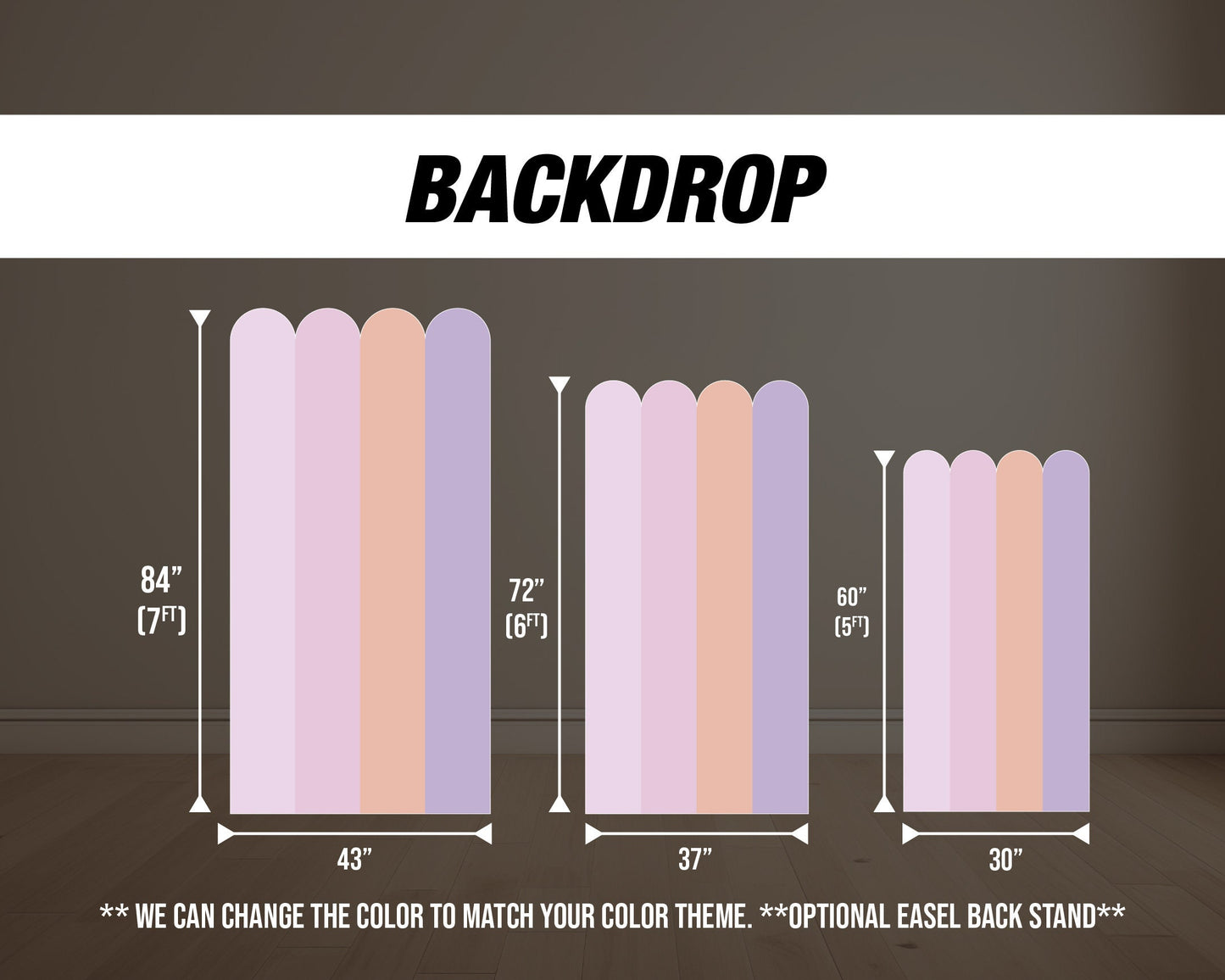 Large Rainbow Backdrop Pastel Backdrops with stands, NOT fabric. 4mm coroplast backdrop - EzCutoutz