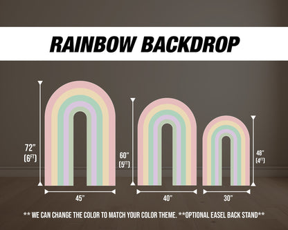 Large Rainbow Backdrop Pastel Backdrops with stands, NOT fabric. 4mm coroplast backdrop - EzCutoutz