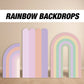Large Rainbow Backdrop Pastel Backdrops with stands, NOT fabric. 4mm coroplast backdrop - EzCutoutz