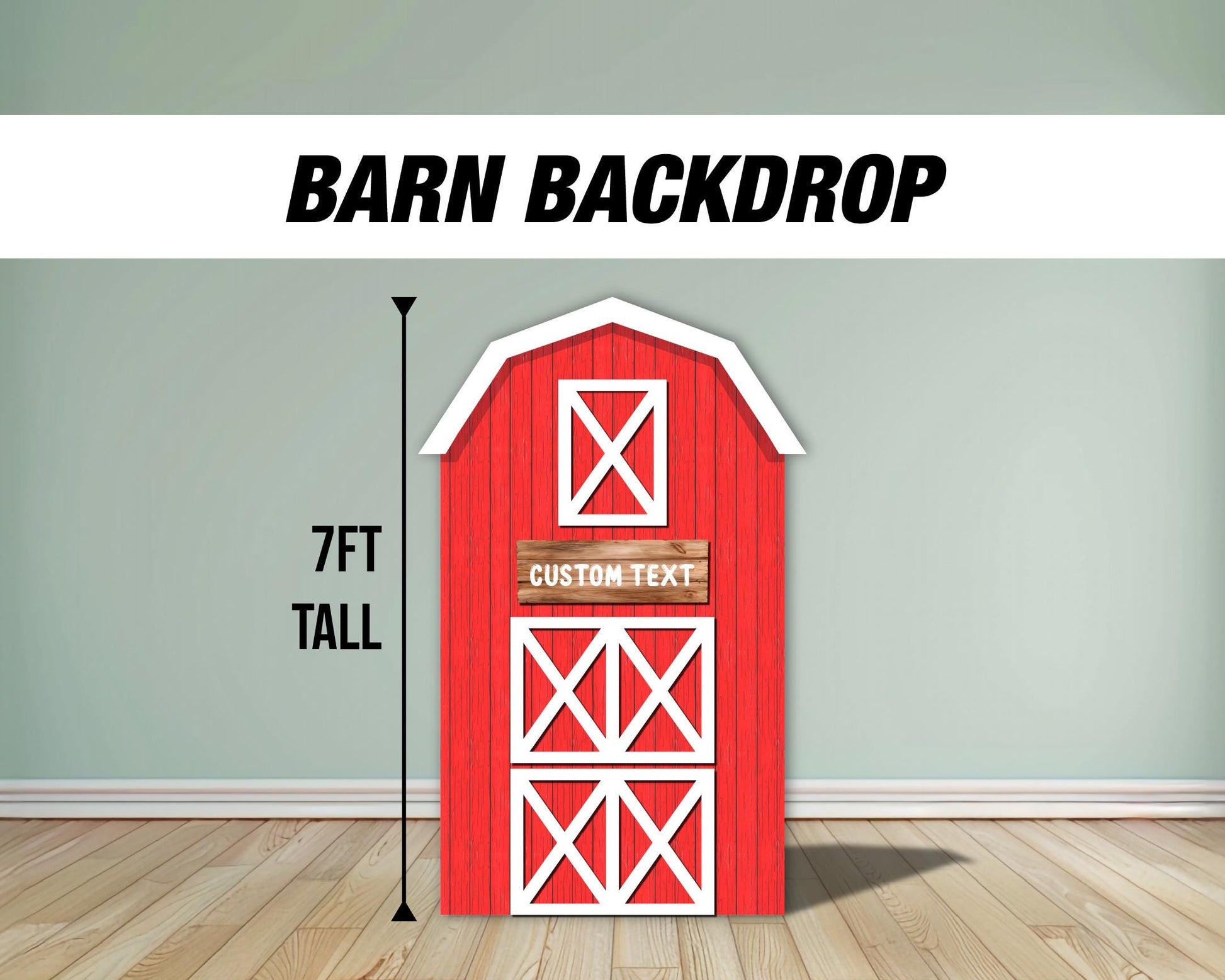 Farm Barn Backdrop Panel Pastel farm panel standee, farm themed Party Decor, baby shower, first birthday, rigid board with stand, NOT fabric - EzCutoutz