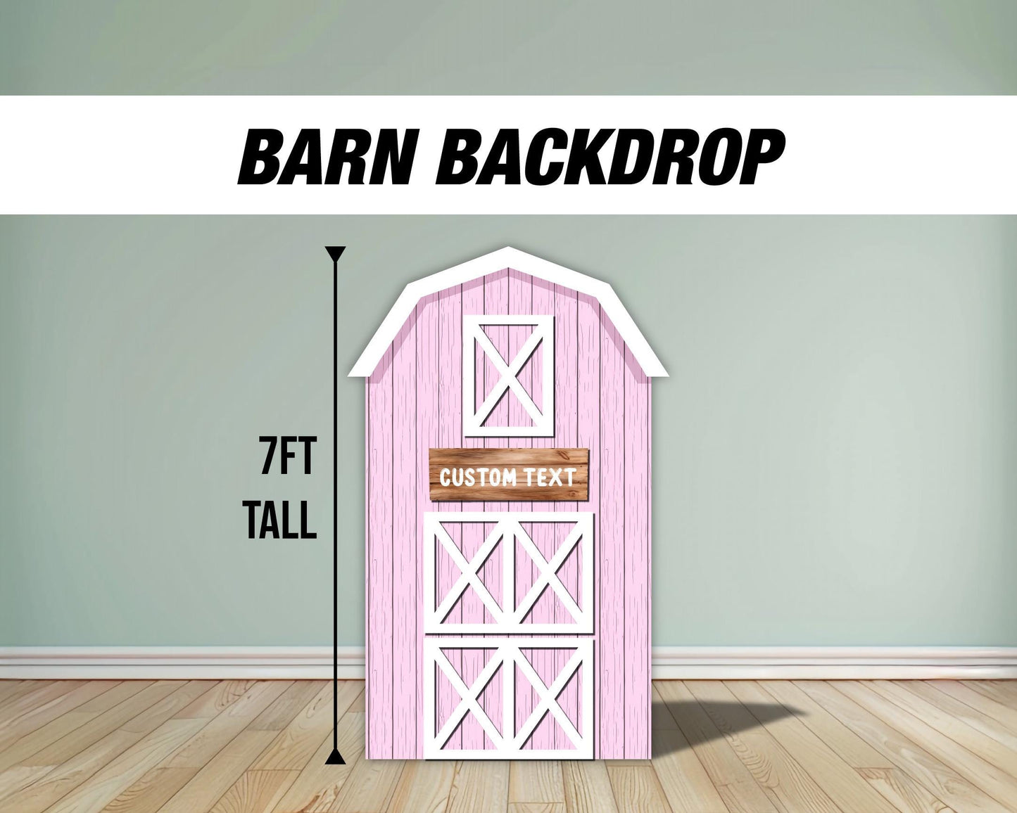 Farm Barn Backdrop Panel Pastel farm panel standee, farm themed Party Decor, baby shower, first birthday, rigid board with stand, NOT fabric - EzCutoutz
