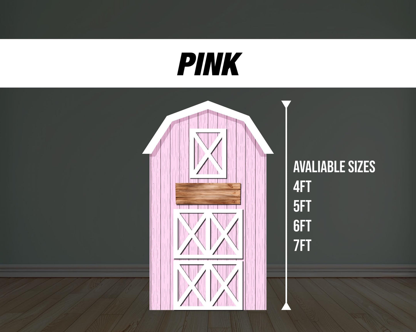 Farm Barn Backdrop Panel Pastel farm panel standee, farm themed Party Decor, baby shower, first birthday, rigid board with stand, NOT fabric - EzCutoutz