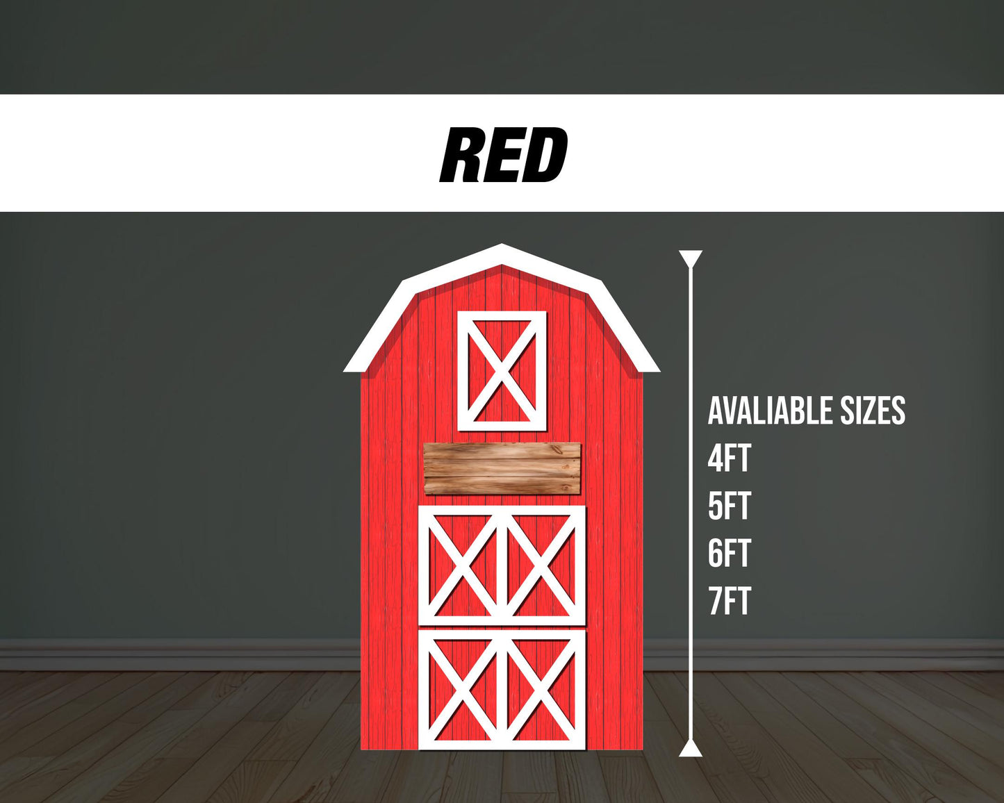 Farm Barn Backdrop Panel Pastel farm panel standee, farm themed Party Decor, baby shower, first birthday, rigid board with stand, NOT fabric - EzCutoutz