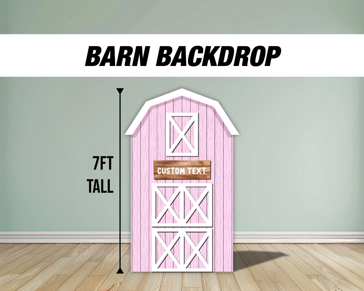 Farm Barn Backdrop Panel Pastel farm panel standee, farm themed Party Decor, baby shower, first birthday, rigid board with stand, NOT fabric - EzCutoutz