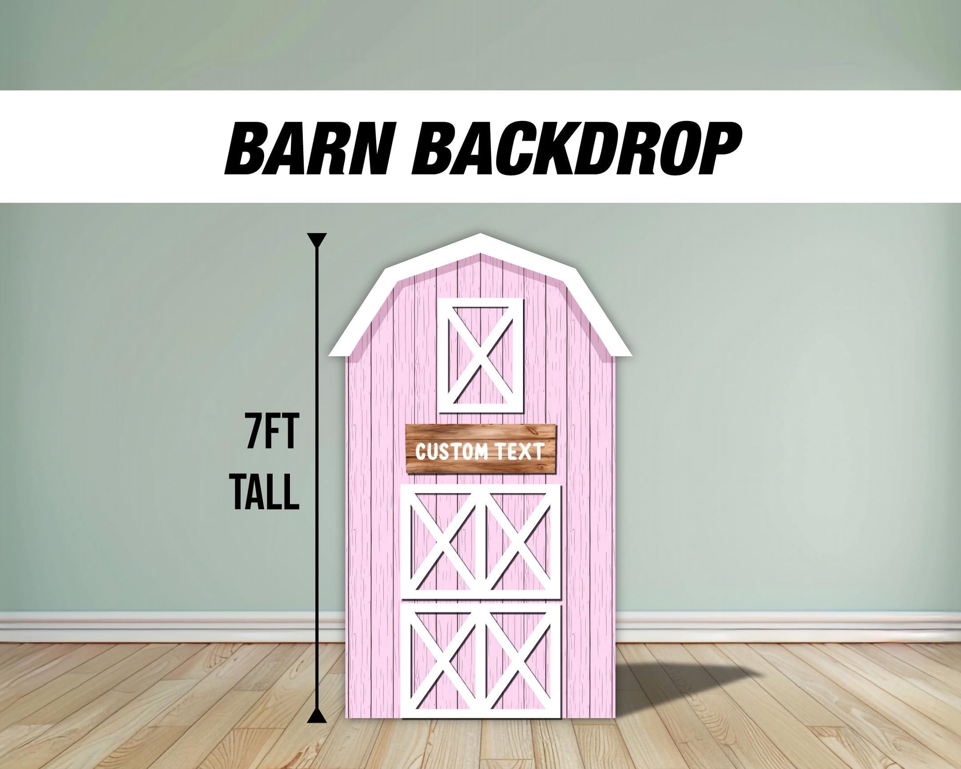 Farm Barn Backdrop Panel Pastel farm panel standee, farm themed Party Decor, baby shower, first birthday, rigid board with stand, NOT fabric - EzCutoutz
