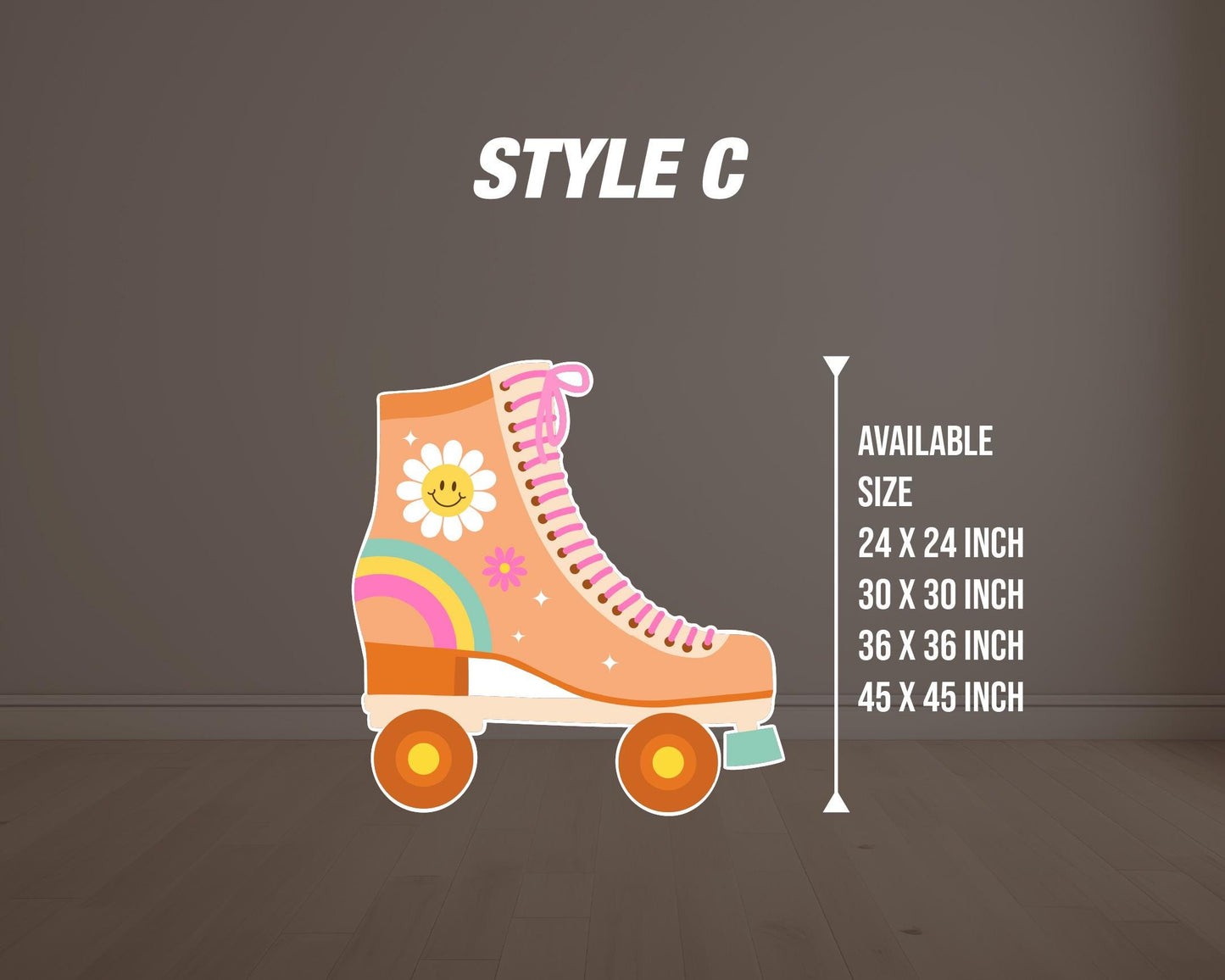 Big Roller Skates, groovy rollerskates themed retro, centerpieces, cutouts decoration, high resolution - EzCutoutz