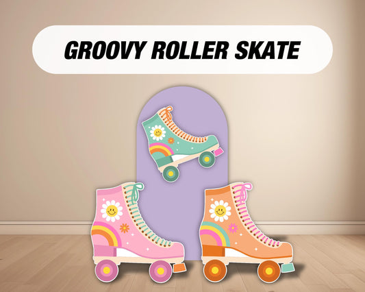 Big Roller Skates, groovy rollerskates themed retro, centerpieces, cutouts decoration, high resolution - EzCutoutz