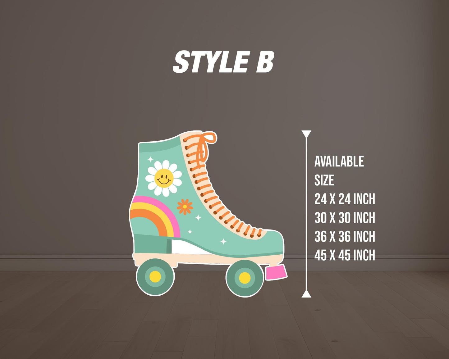 Big Roller Skates, groovy rollerskates themed retro, centerpieces, cutouts decoration, high resolution - EzCutoutz