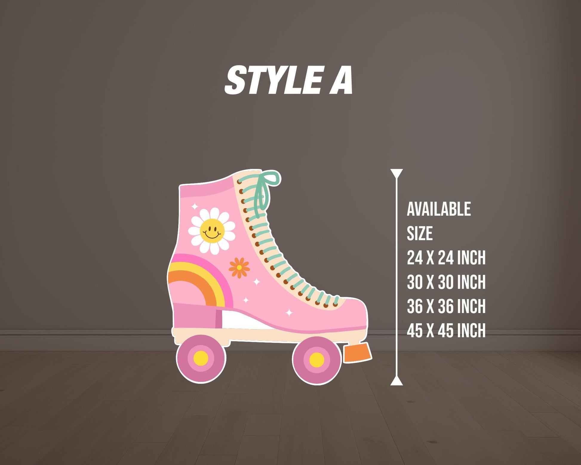 Big Roller Skates, groovy rollerskates themed retro, centerpieces, cutouts decoration, high resolution - EzCutoutz