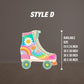 Big Roller Skates, groovy rollerskates themed retro, centerpieces, cutouts decoration, high resolution - EzCutoutz