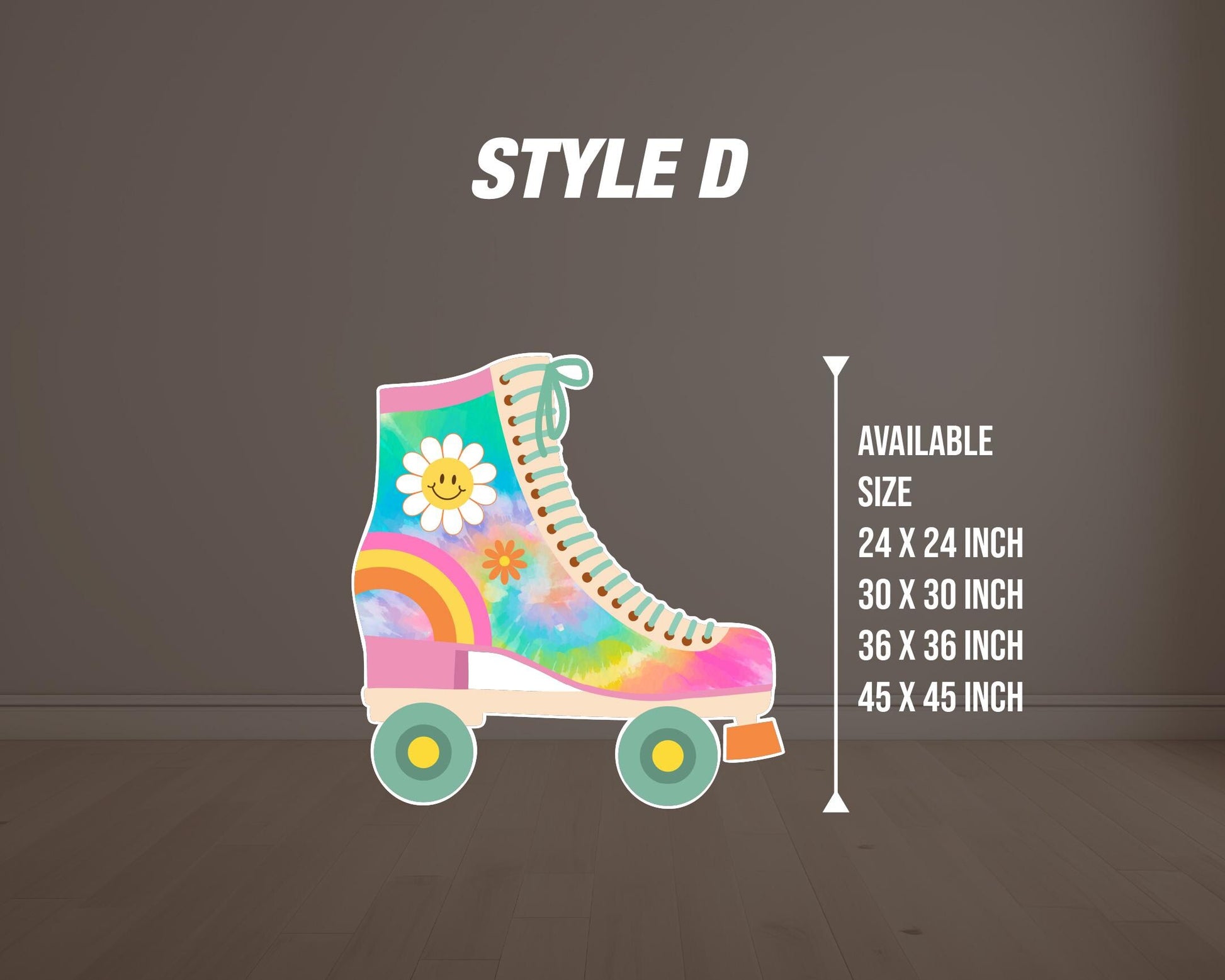 Big Roller Skates, groovy rollerskates themed retro, centerpieces, cutouts decoration, high resolution - EzCutoutz