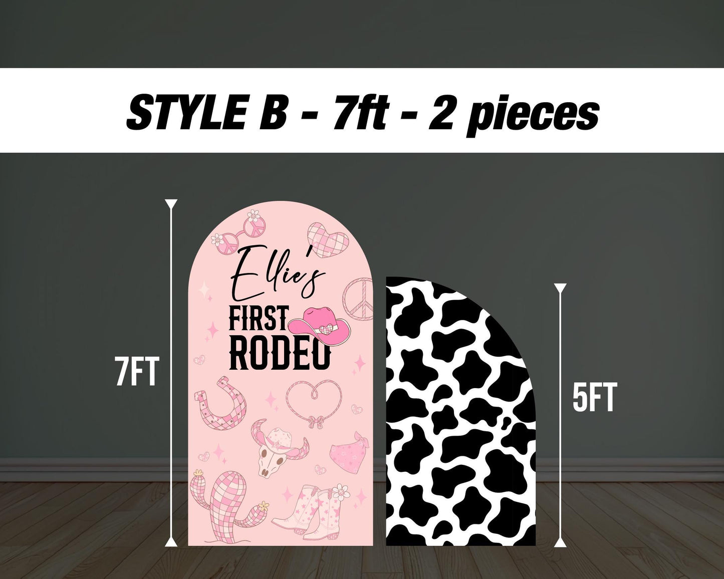 First Rodeo Backdrop with stands. Pink Rodeo, Cowgirl birthday party, rodeo themed event decoration Party Decor Rigid not fabric - EzCutoutz