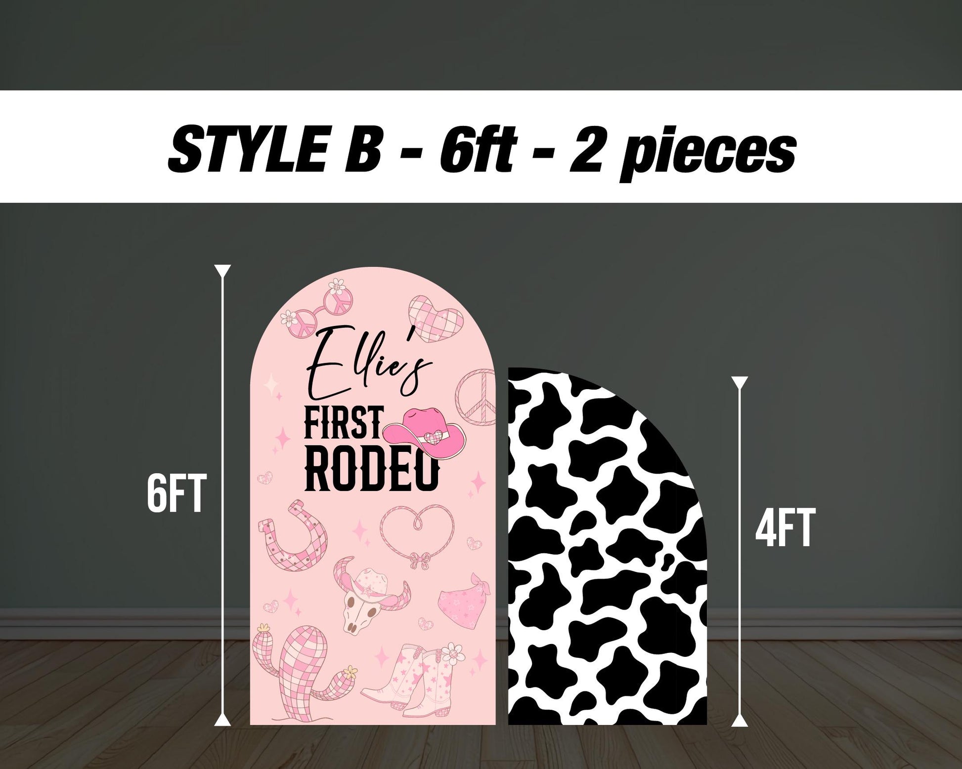 First Rodeo Backdrop with stands. Pink Rodeo, Cowgirl birthday party, rodeo themed event decoration Party Decor Rigid not fabric - EzCutoutz