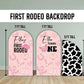 First Rodeo Backdrop with stands. Pink Rodeo, Cowgirl birthday party, rodeo themed event decoration Party Decor Rigid not fabric - EzCutoutz