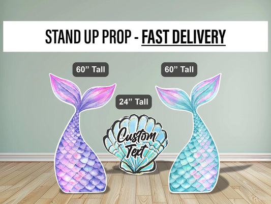 Mermaid Tail Cutouts Sea shell birthday under the sea centerpieces ocean themed, mermaid themed Party Decor, table toppers baby shower - EzCutoutz