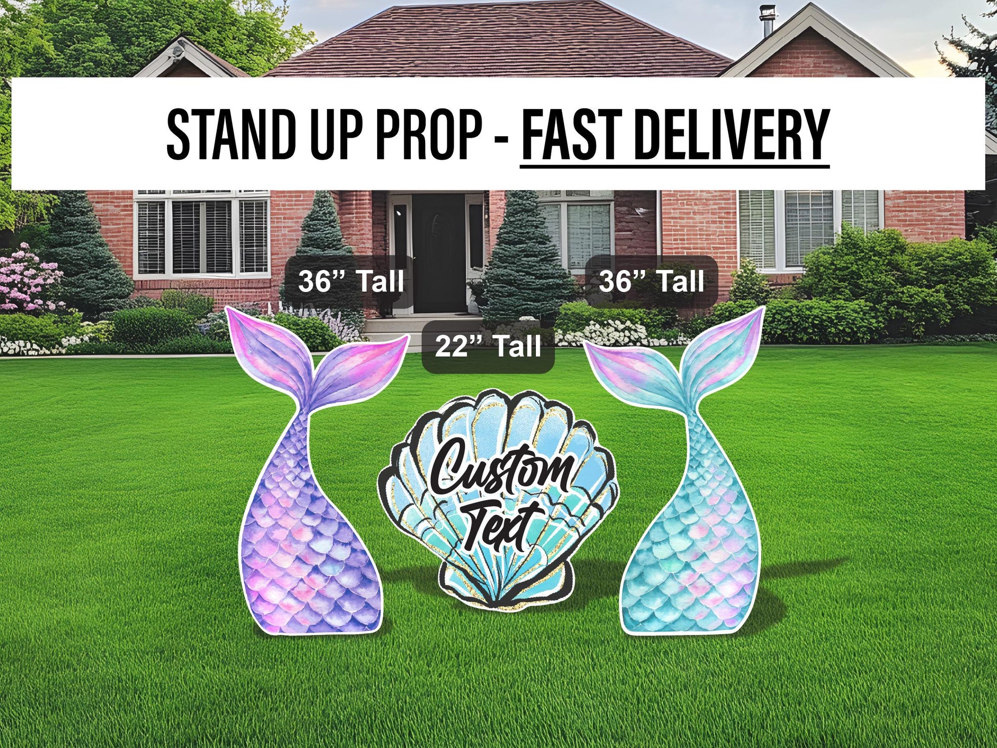 Mermaid Tail Cutouts Sea shell birthday under the sea centerpieces ocean themed, mermaid themed Party Decor, table toppers baby shower - EzCutoutz