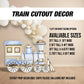 Train Backdrop two two themed birthday decorations, train cutouts, railroad crossing, chuga chu chu Panel Backdrop with stands, NOT fabric. - EzCutoutz
