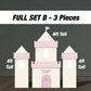 Pastel Castle Cutout Princess Castle, pink blue castle, lawn signs, yard sign, backdrop centerpieces, high res - EzCutoutz
