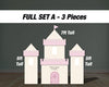 Pastel Castle Cutout Princess Castle, pink blue castle, lawn signs, yard sign, backdrop centerpieces, high res - EzCutoutz