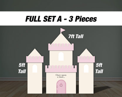 Pastel Castle Cutout Princess Castle, pink blue castle, lawn signs, yard sign, backdrop centerpieces, high res - EzCutoutz