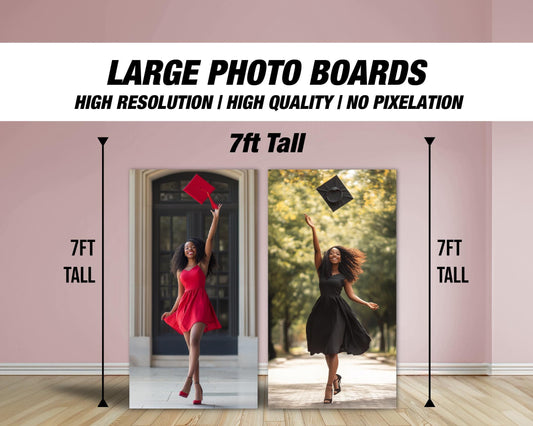 BIG Graduation photo board, class of 2025 grad backdrop, graduate photo board, graduate big photograph celebration rigid board with stands - EzCutoutz