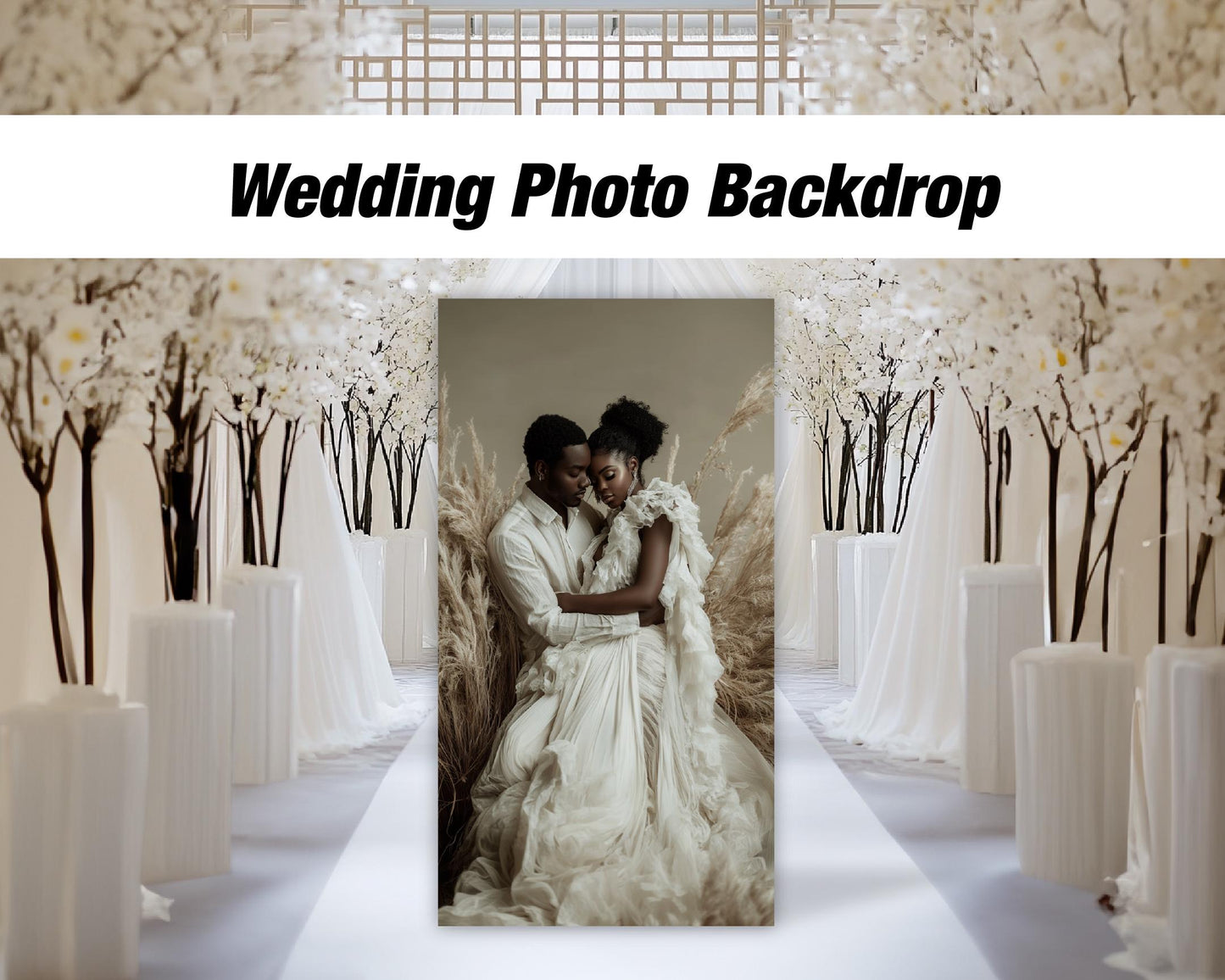 Wedding photo board, wedding backdrop, bridal photo board backdrop, blue arch, bridal shower, birthday backdrop, rigid board with stands - EzCutoutz