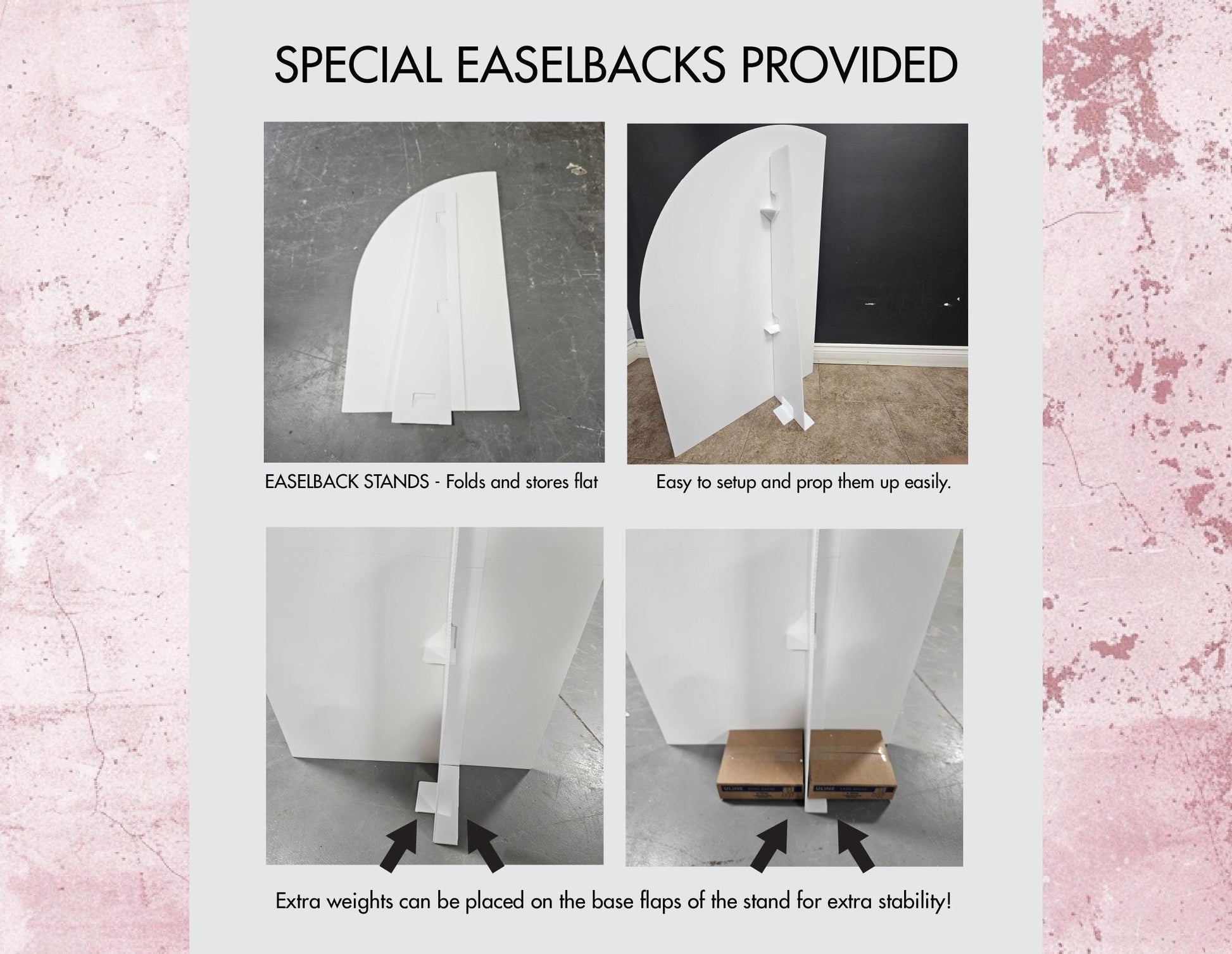Wedding photo board, wedding backdrop, bridal photo board backdrop, blue arch, bridal shower, birthday backdrop, rigid board with stands - EzCutoutz