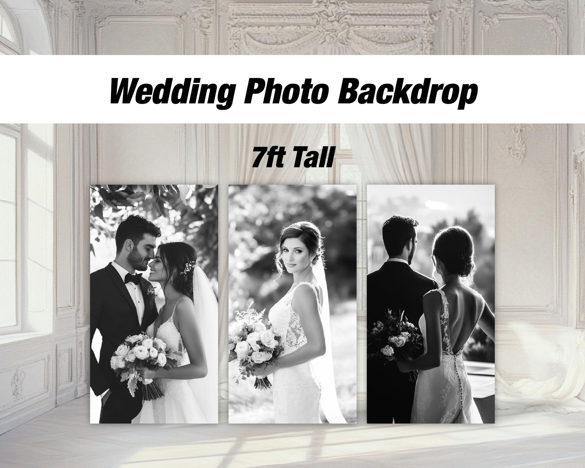 Wedding photo board, wedding backdrop, bridal photo board backdrop, blue arch, bridal shower, birthday backdrop, rigid board with stands - EzCutoutz