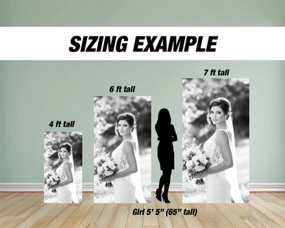 Wedding photo board, wedding backdrop, bridal photo board backdrop, blue arch, bridal shower, birthday backdrop, rigid board with stands - EzCutoutz