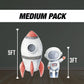 Cute Baby Astronaut backdrop Cutouts watercolor Outerspace Cutouts centerpieces astro standee, Space themed Party Decor, babyshower - EzCutoutz