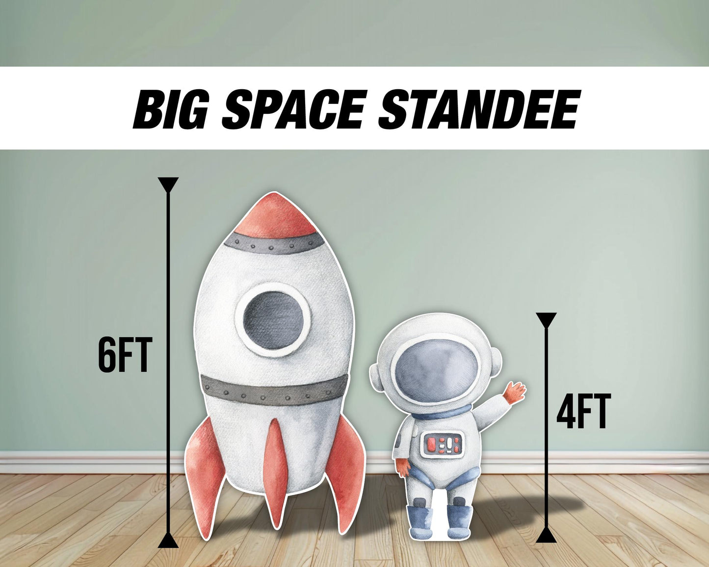 Cute Baby Astronaut backdrop Cutouts watercolor Outerspace Cutouts centerpieces astro standee, Space themed Party Decor, babyshower - EzCutoutz
