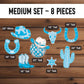 Cowboy Cutouts Cowboy decor props party disco cowboy blue cowboy hat centerpieces standee, farm themed birthday yeehaw howdy - EzCutoutz