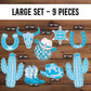 Cowboy Cutouts Cowboy decor props party disco cowboy blue cowboy hat centerpieces standee, farm themed birthday yeehaw howdy - EzCutoutz
