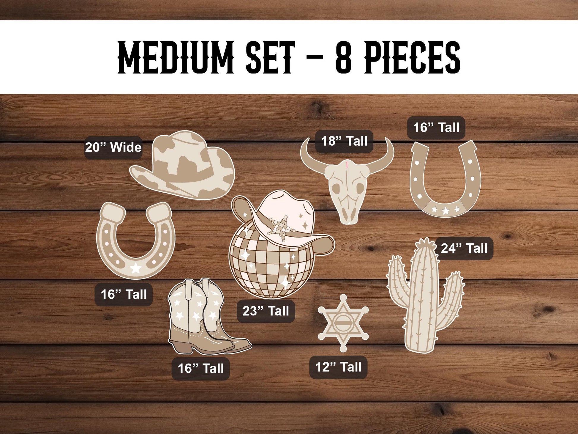 Cowboy Cutouts Cowboy decor props party disco cowboy hat centerpieces standee, farm themed birthday yeehaw howdy - EzCutoutz
