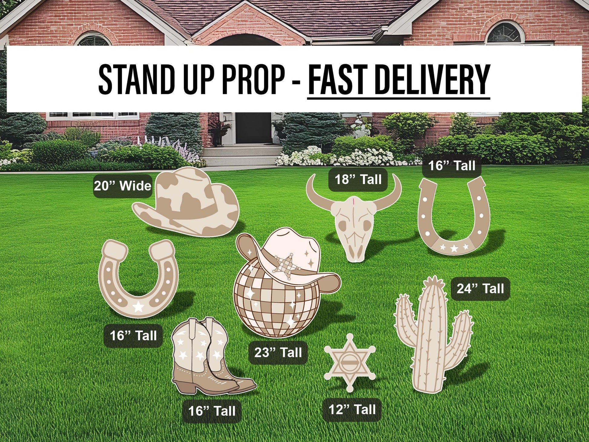 Cowboy Cutouts Cowboy decor props party disco cowboy hat centerpieces standee, farm themed birthday yeehaw howdy - EzCutoutz